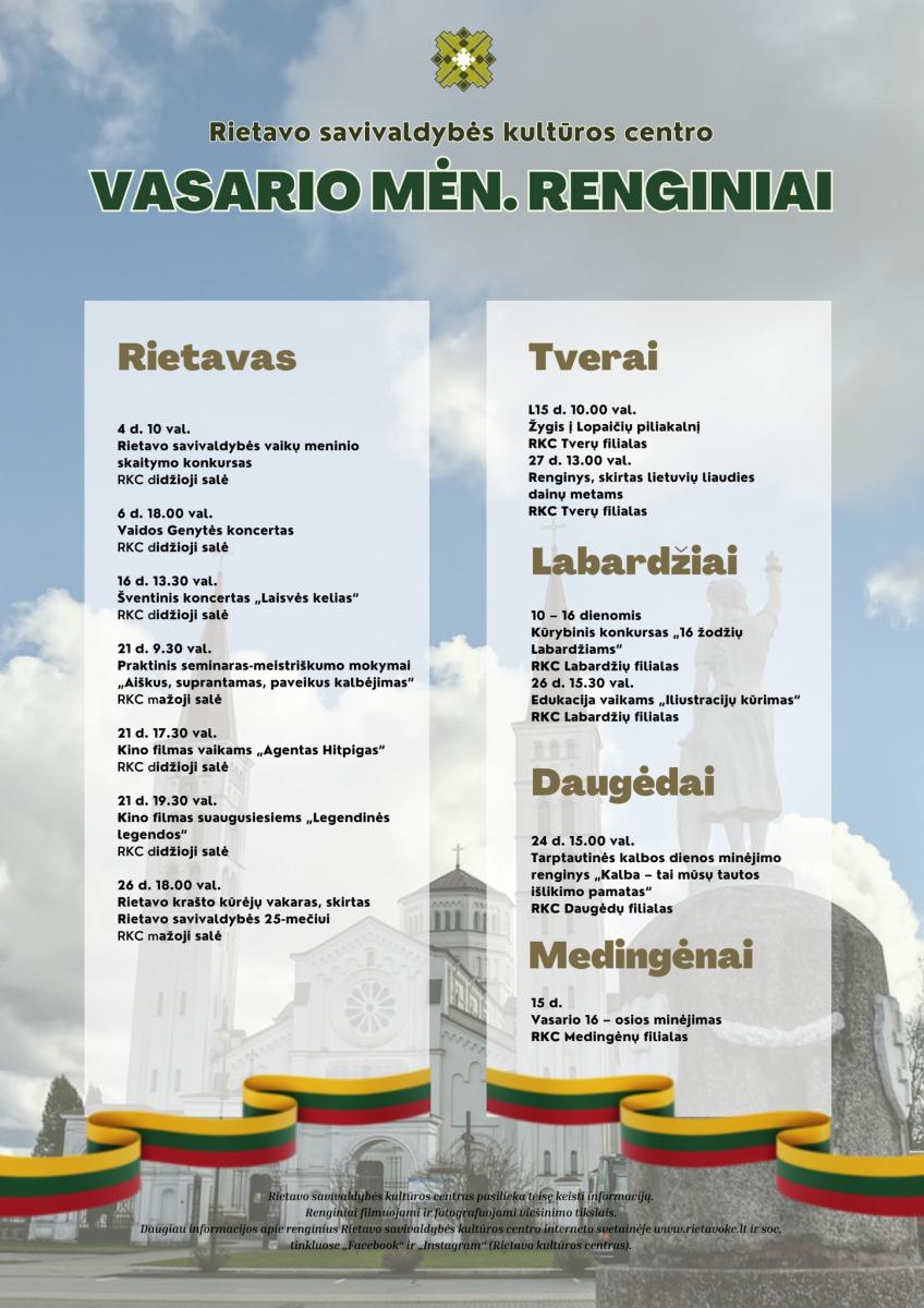 Vasario mėnesio renginiai