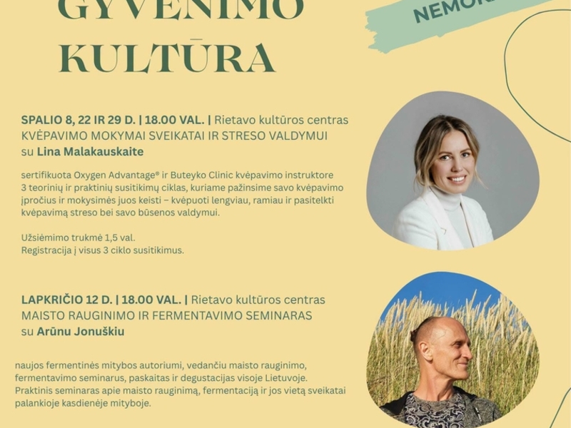Sąmoningo gyvenimo kultūra - Kvėpavimo mokymai sveikatai ir streso valdymui 